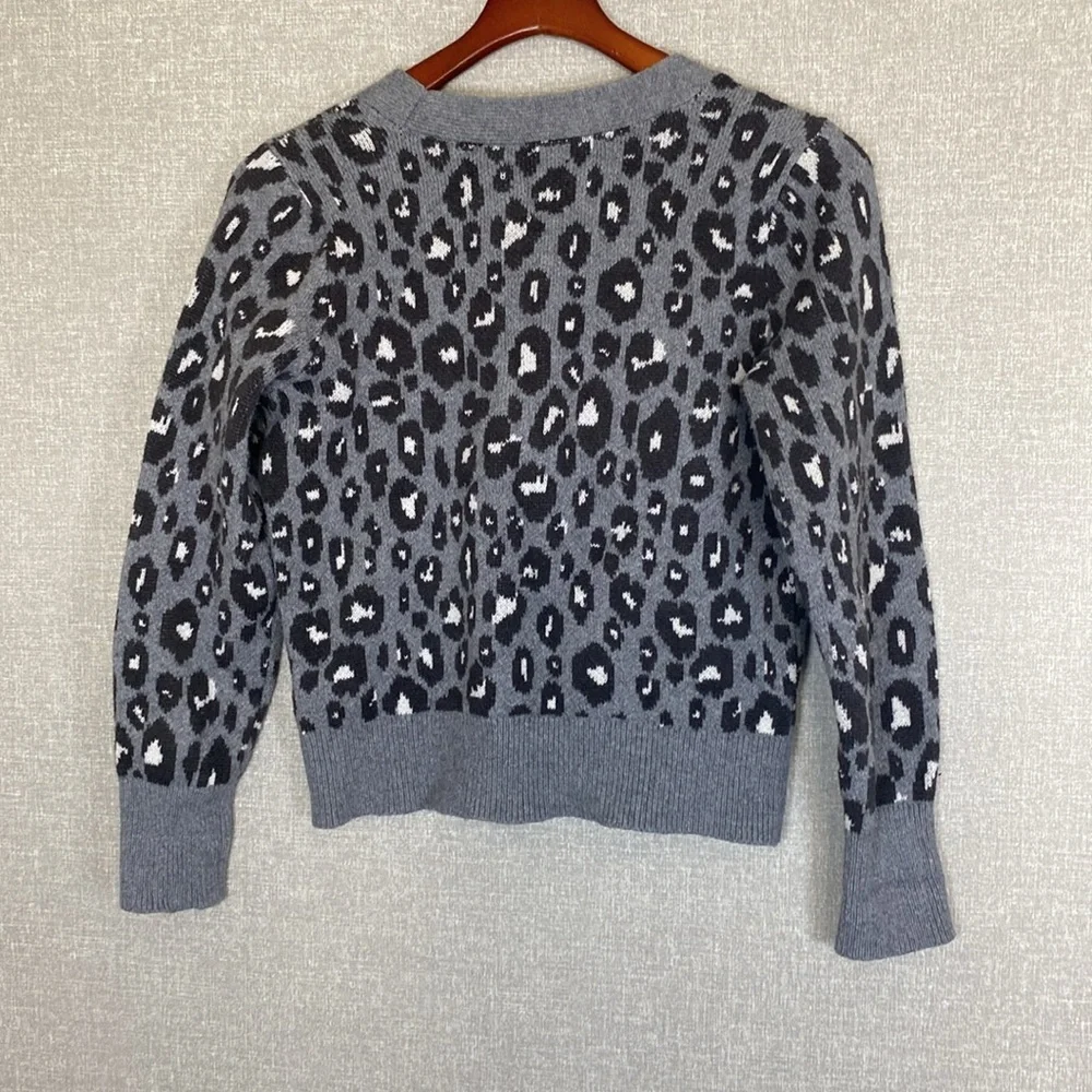 Lucky Brand Cheetah Print Gray & Black Cardigan